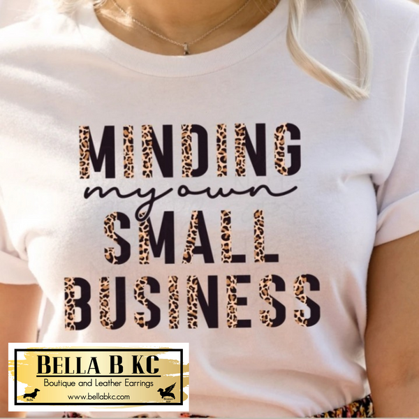 Boss Babe - Minding My Own Small Business Split Leopard Tee
