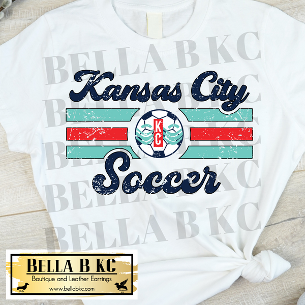 Kansas City Current Soccer Stripes Retro Tee or Sweatshirt