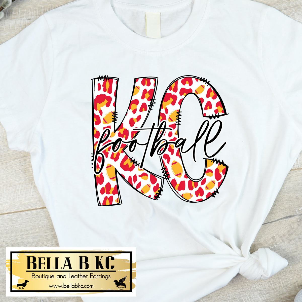 GO Kansas City Football Doodle on Black Leopard Tee – Bella B KC LLC ~  Boutique