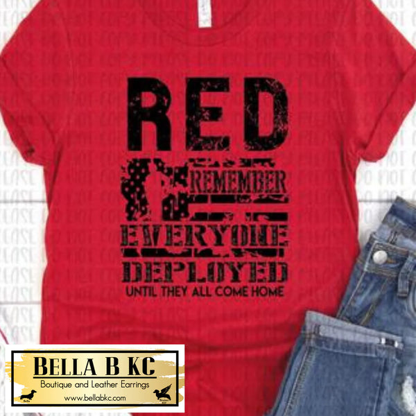 SALE - RED Remember Everyone Deployed v2 Tee