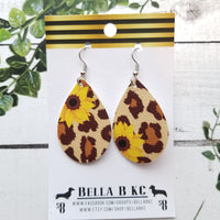 FAUX Floral Sunflowers with Cheetah Print