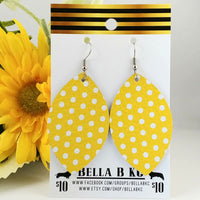 GENUINE Yellow with White Polka Dots