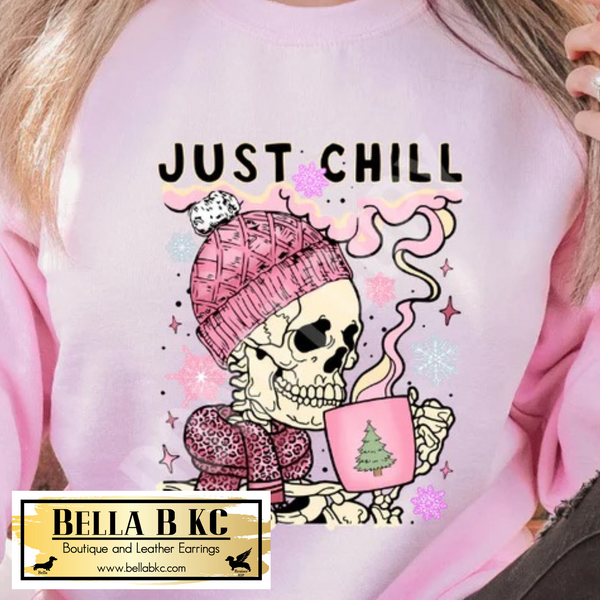 Winter - Just Chill Skeleton Coffee Tee or Sweatshirt