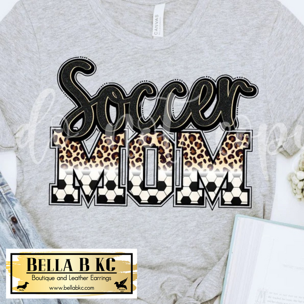 Soccer - Leopard Soccer Mom Tee or Sweatshirt