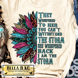 Country - I am the Storm Sunflower Glitter & Turquoise Tee