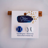 Kansas City Baseball Blue & White Baseball Studs