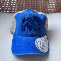 KC Bling Hats: Royal Blue Hat with Royal Blue KC