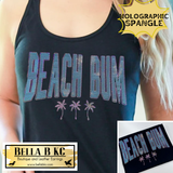 Beach Bum - Metallic Holographic Spangle Tee or Sweatshirt