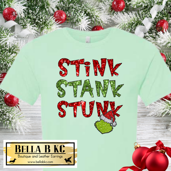 Christmas - Stink Stank G Man Faux Sequins Tee or Sweatshirt