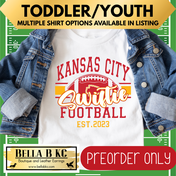 **PREORDER ONLY** TODDLER/YOUTH - KINGDOM - Kansas Swiftie Football Tee or Sweatshirt - Up to 1 Week Turn Around Time