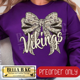 **PREORDER ONLY** Vikings Camo Coquette Bow - Tee or Sweatshirt - 1 Week Turn Around from Date of Order