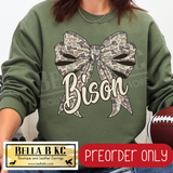 **PREORDER ONLY** Bison Camo Coquette Bow - Tee or Sweatshirt - 1 Week Turn Around from Date of Order