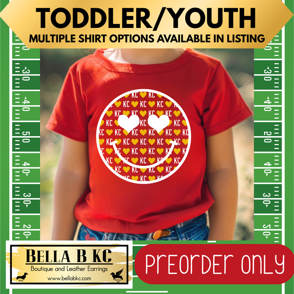 **PREORDER ONLY** TODDLER/YOUTH - KINGDOM - Heart Smiley Face Tee or Sweatshirt - Up to 1 Week Turn Around Time