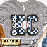 Kansas City Baseball Checkered KC Tee or Sweatshirt