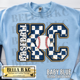 Kansas City Baseball Checkered KC Tee or Sweatshirt