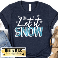 Christmas - Let It Snow Faux Sequins Tee or Sweatshirt