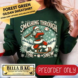 **PREORDER ONLY** Christmas - Baseball Smashing Through the Snow - Multiple Shirt Options - 1 week turnaround time