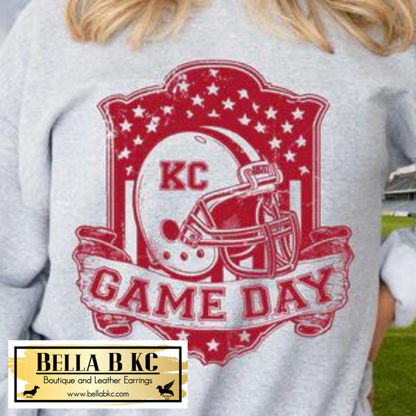 Kansas City Football Vintage Red Print Tee or Sweatshirt
