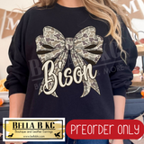 **PREORDER ONLY** Bison Camo Coquette Bow - Tee or Sweatshirt - 1 Week Turn Around from Date of Order