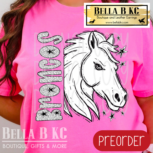 **PREORDER ONLY**  Broncos BW Dalmatian Tee or Sweatshirt - 1 Week Turn Around from Date of Order