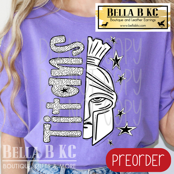 **PREORDER ONLY**  Titans BW Dalmatian Tee or Sweatshirt - 1 Week Turn Around from Date of Order