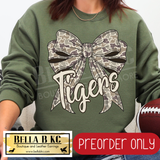 **PREORDER ONLY** Tigers Camo Coquette Bow - Tee or Sweatshirt - 1 Week Turn Around from Date of Order