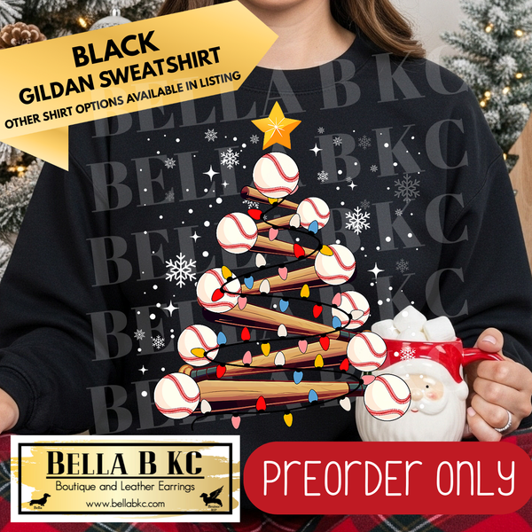 **PREORDER ONLY** Christmas - Baseball Tree - Multiple Shirt Options - 1 week turnaround time