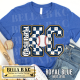 Kansas City Baseball Checkered KC Tee or Sweatshirt