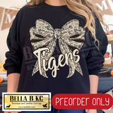 **PREORDER ONLY** Tigers Camo Coquette Bow - Tee or Sweatshirt - 1 Week Turn Around from Date of Order