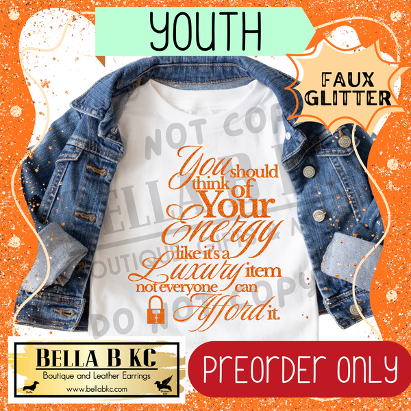 **PREORDER ONLY** TODDLER/YOUTH - TS 12 Energy FAUX GLITTER - Tee or Sweatshirt - 1 Week Turn Around from Date of Order