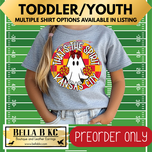 **PREORDER ONLY** TODDLER/YOUTH - KINGDOM - That's the Spirit KC Halloween Ghost Tee or Sweatshirt - Up to 1 Week Turn Around Time
