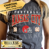 KC Football - Kansas City 1960 Helmet - Multiple Shirt Options