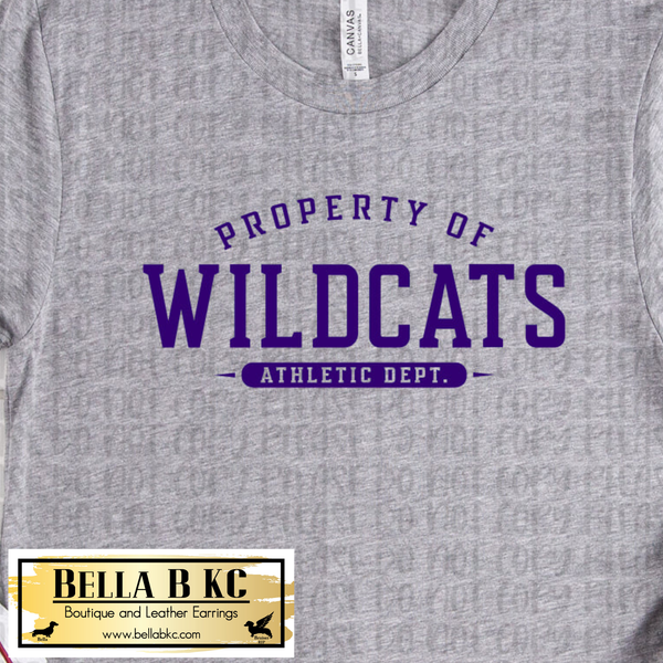 Wildcats Property of - Purple Print - Tee or Sweatshirt
