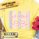 **ONLINE ONLY - NOT IN STORE** BBKC EXCLUSIVE - Meemo Striped Floral Coquette Bow - Multiple Shirt Options - 1 Week Turnaround Time