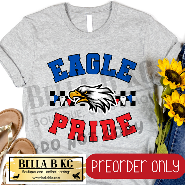 **PREORDER ONLY** Eagle Pride Checkered Mascot Tee or Sweatshirt - 1 Week Turn Around from Date of Order