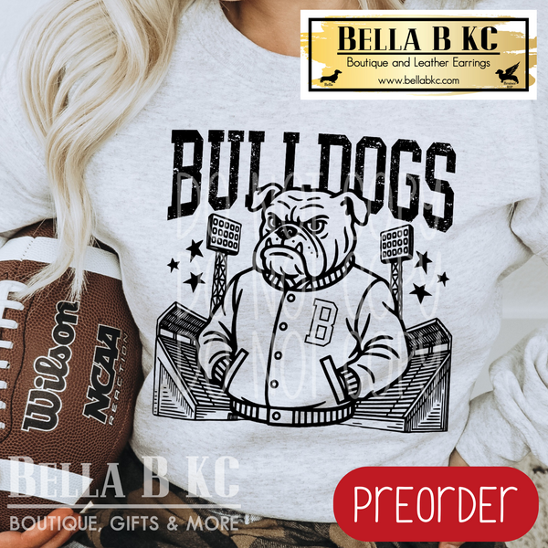 **PREORDER ONLY** Bulldogs Letterman Tee or Sweatshirt - 1 Week Turn Around from Date of Order