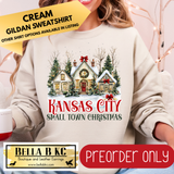 **PREORDER ONLY** Christmas - Small Town Christmas Cottages CUSTOM CITY - Multiple Shirt Options