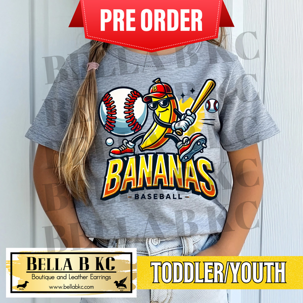 **PREORDER ONLY - 1 WEEK TAT** TODDLER/YOUTH - Banana Baseball Tee