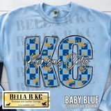Kansas City Baseball Checkered KC Crown Tee or Sweatshirt