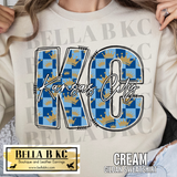 Kansas City Baseball Checkered KC Crown Tee or Sweatshirt