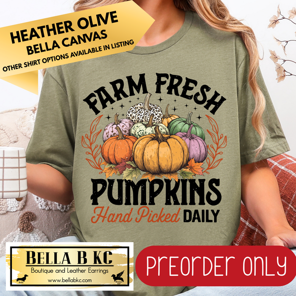**PREORDER ONLY** Fall - Farm Fresh Pumpkins #114 - Tee or Sweatshirt - 1 Week Turn Around from Date of Order