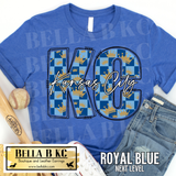 Kansas City Baseball Checkered KC Crown Tee or Sweatshirt