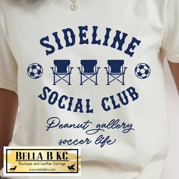 Soccer Sideline Social Club (NAVY Print) Tee or Sweatshirt