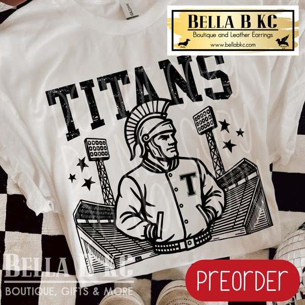 **PREORDER ONLY** Titans Letterman Tee or Sweatshirt - 1 Week Turn Around from Date of Order