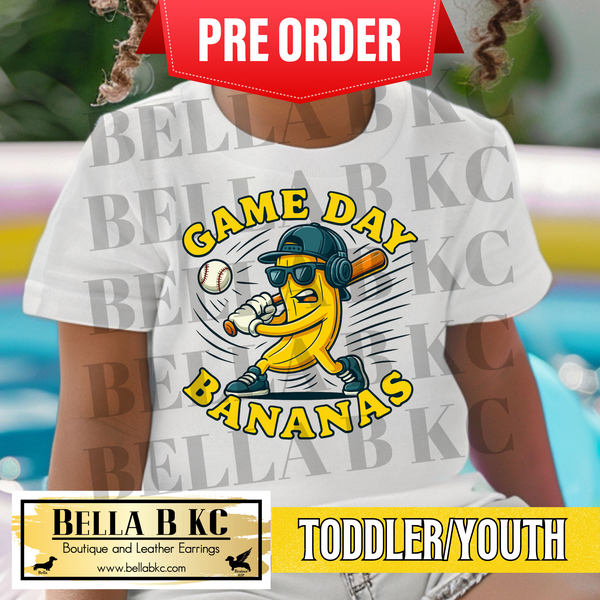 **PREORDER ONLY - 1 WEEK TAT** TODDLER/YOUTH - Game Day Banana Baseball Tee