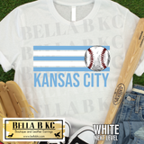 Kansas City Baseball Striped Tee or Sweatshirt