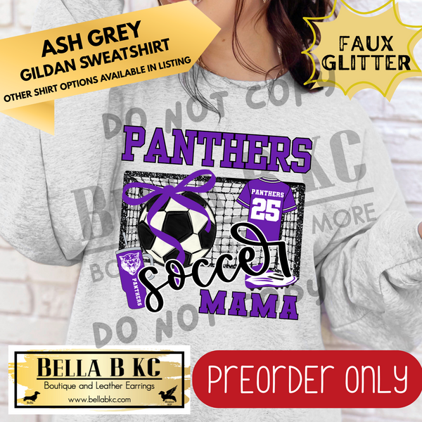 **PREORDER ONLY** Panthers PURPLE Soccer Mama - Tee or Sweatshirt - 1 Week Turn Around from Date of Order