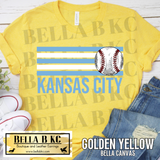 Kansas City Baseball Striped Tee or Sweatshirt
