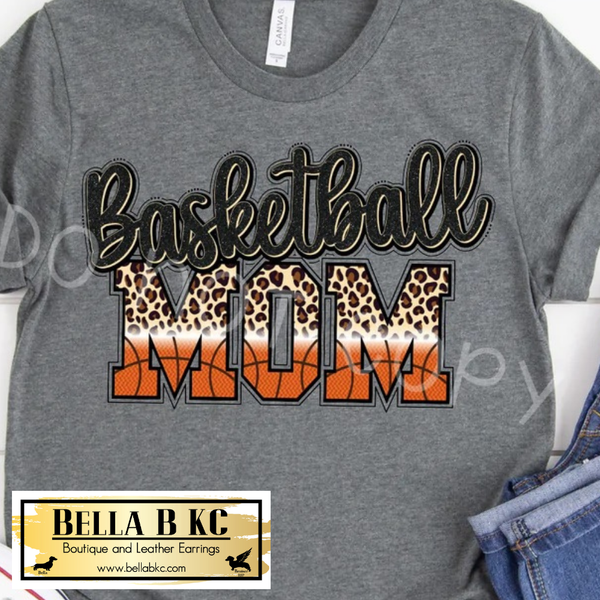 Basketball Mom Leopard Tee or Sweatshirt