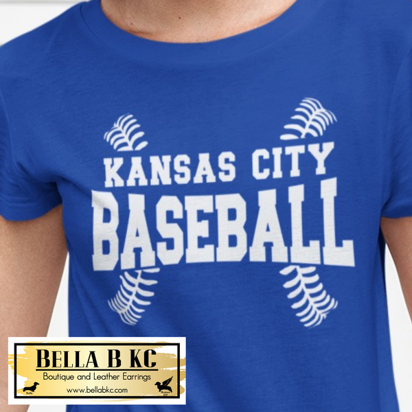 KC Baseball Kansas City Laces Tee or Sweatshirt White Print
